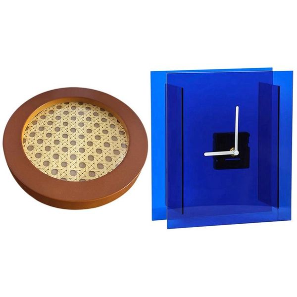 wall clocks 1 pcs blue acrylic clock modern design minimalist desk& nordic style round rattan tray
wall clocks 1 pcs blue acrylic clock modern design minimalist desk& nordic style round rattan tray