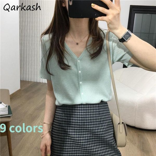 women's t-shirt short sleeve t-shirts women summer v-neck pure color button tender minimalist classic femme all-match soft tees, White
women's t-shirt short sleeve t-shirts women summer v-neck pure color button tender minimalist classic femme all-match soft tees, White