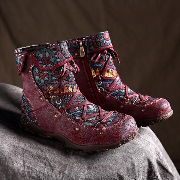 boots iliyah casual bohemian style retro big head soft genuine leather splicing flat ankle elegant shoes women botas mujer, Black
boots iliyah casual bohemian style retro big head soft genuine leather splicing flat ankle elegant shoes women botas mujer, Black