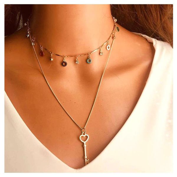 fashion retro alloy key color necklace european and american style exquisite wild love pendant accessory ornament necklaces, Silver
fashion retro alloy key color necklace european and american style exquisite wild love pendant accessory ornament necklaces, Silver