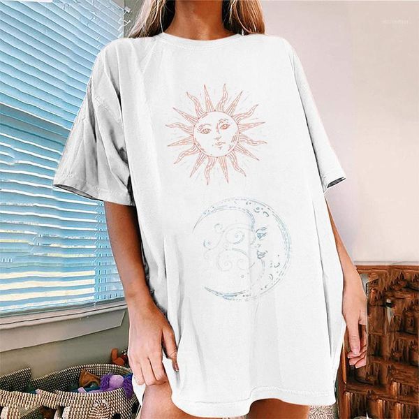 women's t-shirt vintage tshirts oversized t shirt printed pattern casual short sleeve basic femme harajuku streetwear, White
women's t-shirt vintage tshirts oversized t shirt printed pattern casual short sleeve basic femme harajuku streetwear, White