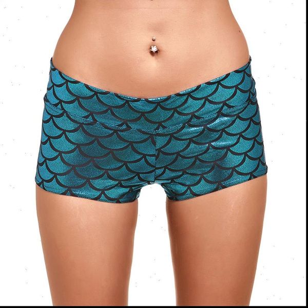 women girls womens shorts polyester shiny mermaid fish scale print stretchy bodycon mini for workout party clothing, White;black
women girls womens shorts polyester shiny mermaid fish scale print stretchy bodycon mini for workout party clothing, White;black