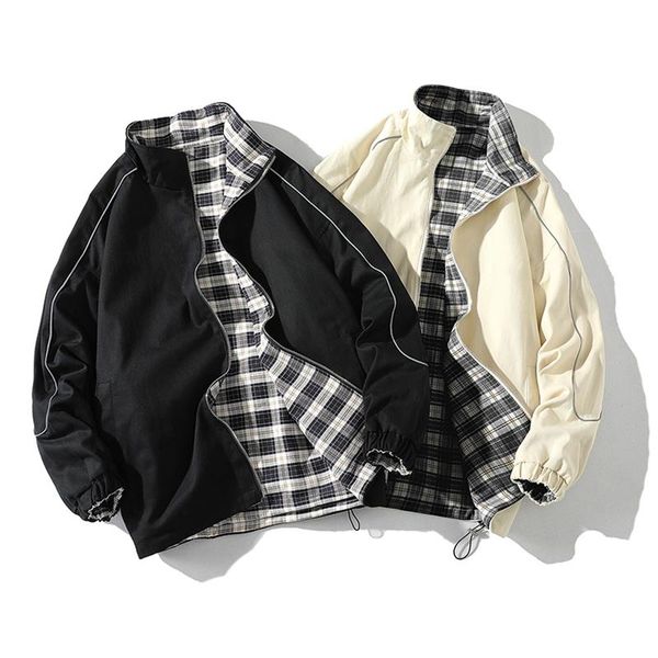 men's jackets 2021 autumn jacket for mens style clothing windbreaker clothes oversized long sleeve korea fashion plaid casual coat, Black;brown
men's jackets 2021 autumn jacket for mens style clothing windbreaker clothes oversized long sleeve korea fashion plaid casual coat, Black;brown