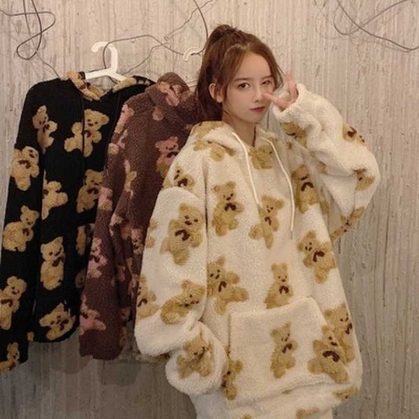 college wind small woolen cute bear lady hoodie loose plus velvet kawaii sweatshirt plus size hooded women coat autumn wild 210610, Black
college wind small woolen cute bear lady hoodie loose plus velvet kawaii sweatshirt plus size hooded women coat autumn wild 210610, Black