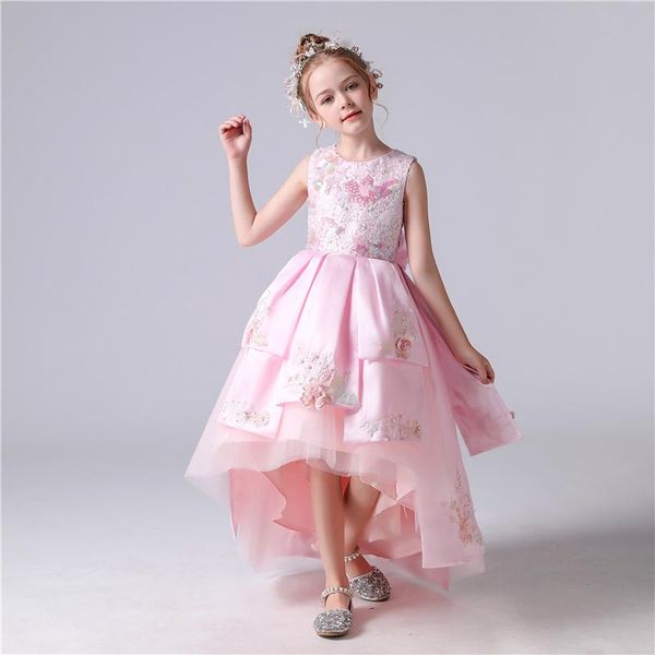 tulle kids party evening gowns pink 2021 custom long trailing lace ball gown flower girl dresses for weddings first communion girl's, Red;yellow 
tulle kids party evening gowns pink 2021 custom long trailing lace ball gown flower girl dresses for weddings first communion girl's, Red;yellow