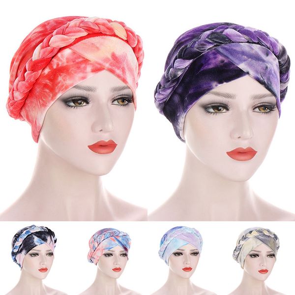 fashion tie-dye printing turban hat velvet muslim chemo head wrap twist braid hijab caps inner bonnet ready to wear bandanas, Blue;gray
fashion tie-dye printing turban hat velvet muslim chemo head wrap twist braid hijab caps inner bonnet ready to wear bandanas, Blue;gray