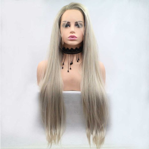 fantasy beauty dark roots ombre light blonde color daily makeup synthetic lace front wigs heat ristant firber, Black
fantasy beauty dark roots ombre light blonde color daily makeup synthetic lace front wigs heat ristant firber, Black