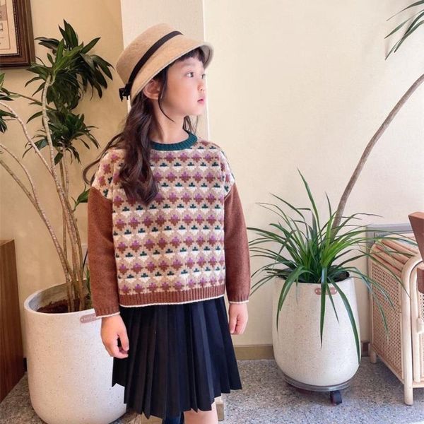 pullover children's autumn and winter sweaters fashionable loose-fitting retro wool knit baby stitching sweater, Blue
pullover children's autumn and winter sweaters fashionable loose-fitting retro wool knit baby stitching sweater, Blue