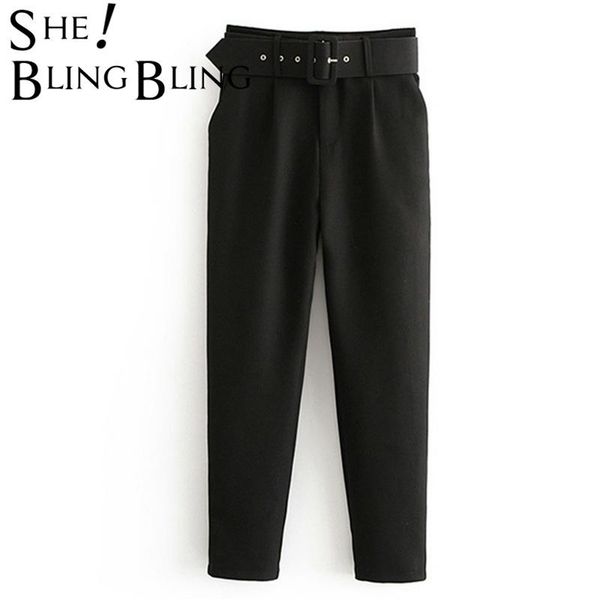 sheblingbling za woman trousers traf straight pants elegant office lady career sashes casual female ankle length oem 210925, Black;white
sheblingbling za woman trousers traf straight pants elegant office lady career sashes casual female ankle length oem 210925, Black;white