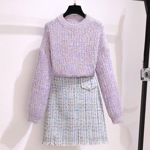 women's tracksuits autumn winter elegant women suit o-neck sweaters pullover and plaid tweed a-line mini skirts office ladies two piec, Gray
women's tracksuits autumn winter elegant women suit o-neck sweaters pullover and plaid tweed a-line mini skirts office ladies two piec, Gray