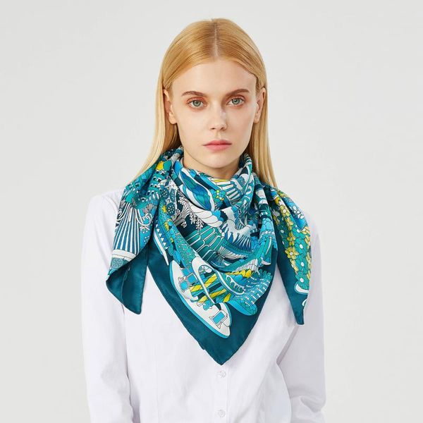 scarves 90cm luxury square scarf brand twill silk women head handmade curled hijab design foulard bandana ladies, Blue;gray
scarves 90cm luxury square scarf brand twill silk women head handmade curled hijab design foulard bandana ladies, Blue;gray