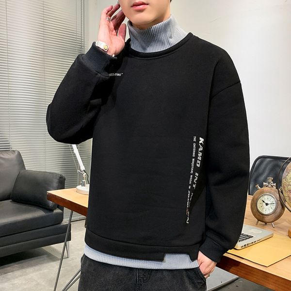 men's high collar sweater autumn and winter new plush thickened long sved t-shirt korean fashion with warm bottom shirt, White;black
men's high collar sweater autumn and winter new plush thickened long sved t-shirt korean fashion with warm bottom shirt, White;black