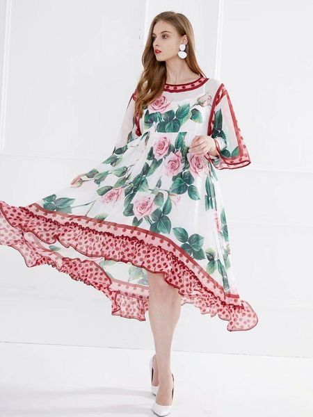 casual dresses summer plus size dress women rose floral print chiffon ruffles beach asymmetrical loose ladies midi, Black;gray
casual dresses summer plus size dress women rose floral print chiffon ruffles beach asymmetrical loose ladies midi, Black;gray