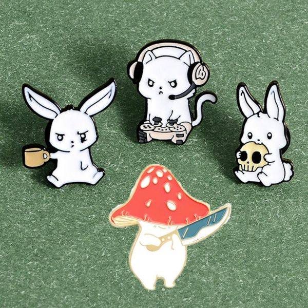 pins, brooches cat enamel pin custom mushroom brooch play game badge bag lapel buckle animal cute jewelry gift for friends, Gray
pins, brooches cat enamel pin custom mushroom brooch play game badge bag lapel buckle animal cute jewelry gift for friends, Gray