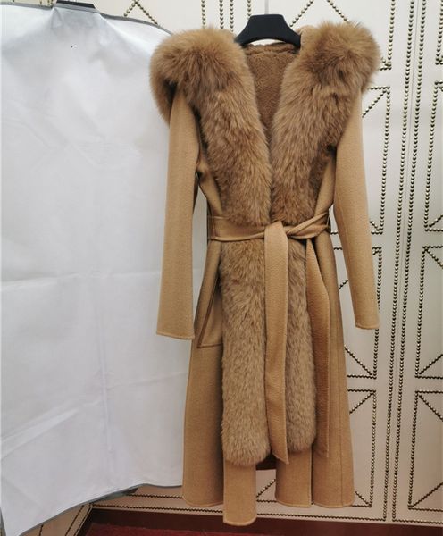 women's trench coats cashmere wool coat women long overcoat female natural real fox fur collar detachable rabbit line, Tan;black
women's trench coats cashmere wool coat women long overcoat female natural real fox fur collar detachable rabbit line, Tan;black