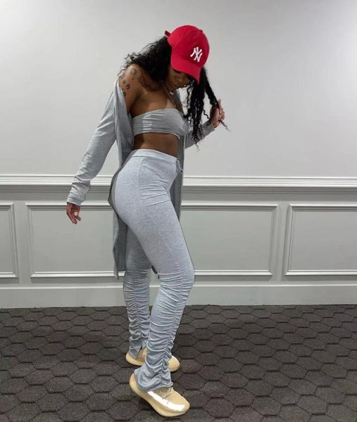 women's two piece pants 2022 product spring fall streetwear sets women jogger suits long sleeve knittd coats stacked trousers, White
women's two piece pants 2022 product spring fall streetwear sets women jogger suits long sleeve knittd coats stacked trousers, White