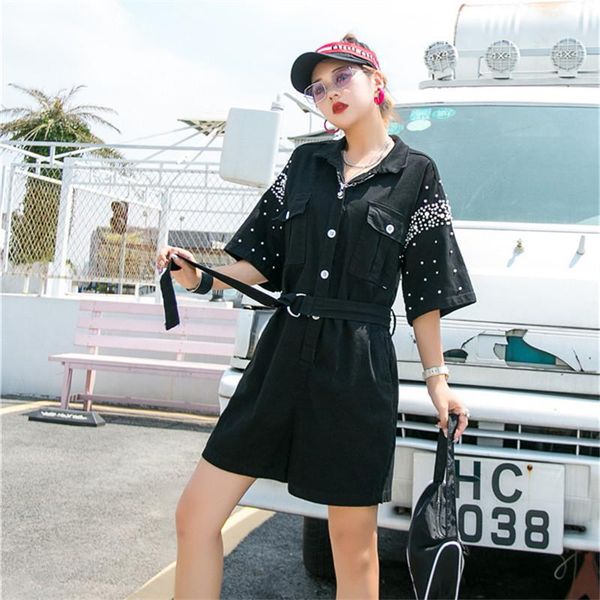 one piece wide leg shorts women summer beading bandage short sleeve jumpsuits female streetwear hip hop harem overalls playsuits women', Black;white
one piece wide leg shorts women summer beading bandage short sleeve jumpsuits female streetwear hip hop harem overalls playsuits women', Black;white