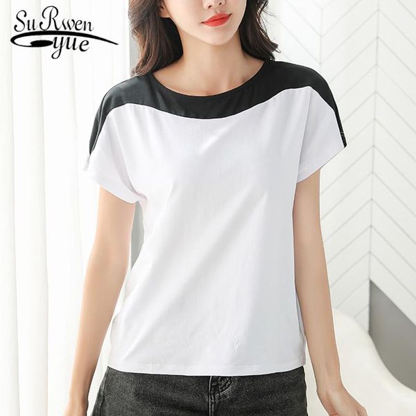 women's blouses & shirts 2021 arrival solid casual loose women shirt summer and blouse short sleeve plus size o-neck ladies 8620 50, White
women's blouses & shirts 2021 arrival solid casual loose women shirt summer and blouse short sleeve plus size o-neck ladies 8620 50, White