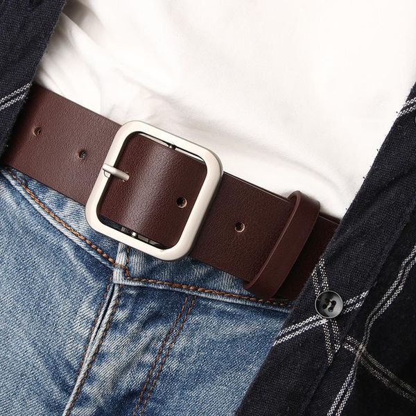 casual women belts 2021 korean style simple wild pu belt for jeans square buckle head female, Black;brown
casual women belts 2021 korean style simple wild pu belt for jeans square buckle head female, Black;brown