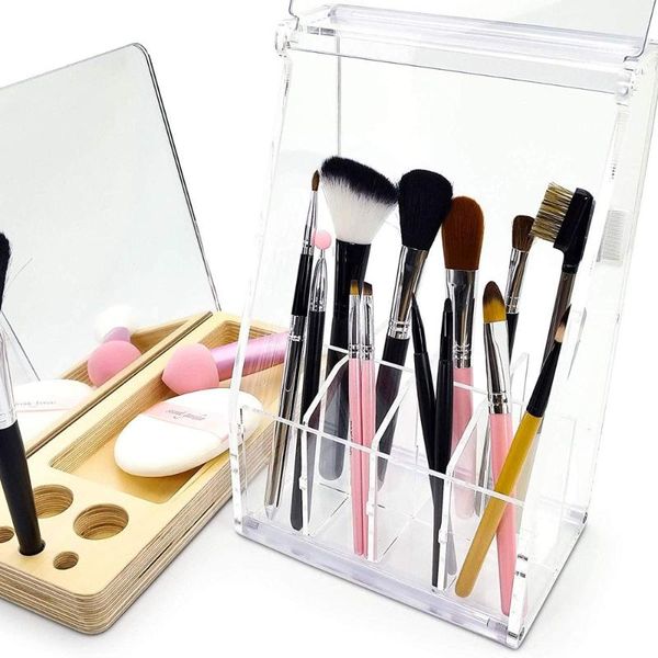 clear acrylic large capacity makeup organizer with 8 brush holder compartments and dustproof lid,cosmetic storage box boxes & bins
clear acrylic large capacity makeup organizer with 8 brush holder compartments and dustproof lid,cosmetic storage box boxes & bins