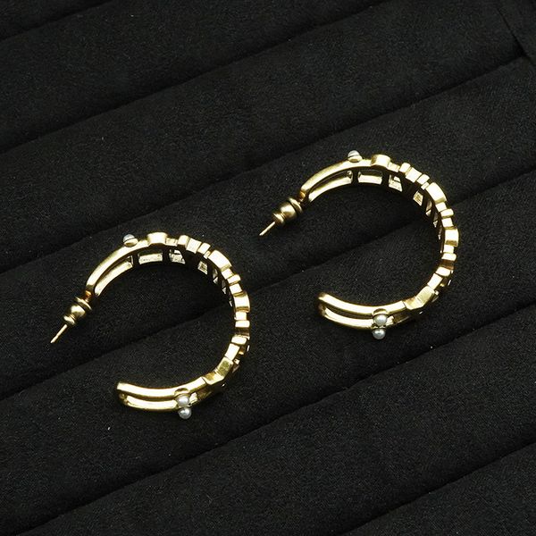 cuff stud earrings d family star pearl letter di same live jewelry, Golden