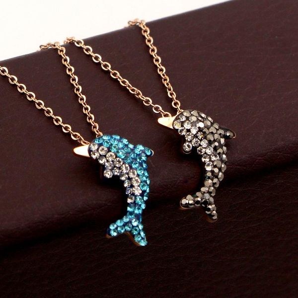 pendant necklaces fashion stainless steel love animal blue gray crystal dolphin rose gold color lady women party gift, Silver
pendant necklaces fashion stainless steel love animal blue gray crystal dolphin rose gold color lady women party gift, Silver