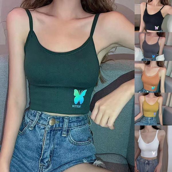 women's tanks & camis 2021 summer corset colorful butterfly luminous printing u-shaped sling beauty back wrap chest halter vest tank wo, White
women's tanks & camis 2021 summer corset colorful butterfly luminous printing u-shaped sling beauty back wrap chest halter vest tank wo, White