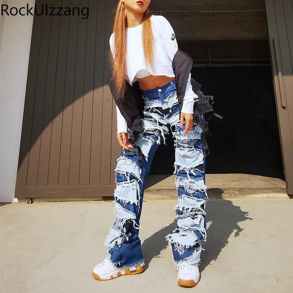 patchwork contrast colorblock ripped tassel fashion streetwear high waist loose straight baggy denim pant long jeans boyfriend women's, Blue
patchwork contrast colorblock ripped tassel fashion streetwear high waist loose straight baggy denim pant long jeans boyfriend women's, Blue