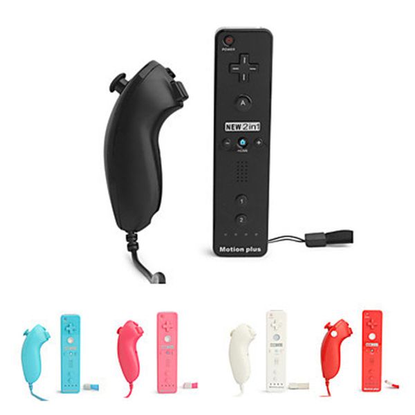 2 in 1 wireless remote joysticks game controllers+nunchuk control for nintendo wii gamepad silicone case motion sensor
2 in 1 wireless remote joysticks game controllers+nunchuk control for nintendo wii gamepad silicone case motion sensor