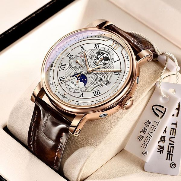 men watches automatic mechanical watch leather tourbillon sport clock casual business relojes hombre retro wristwatch+box wristwatches, Slivery;brown
men watches automatic mechanical watch leather tourbillon sport clock casual business relojes hombre retro wristwatch+box wristwatches, Slivery;brown