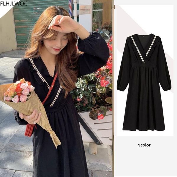 casual dresses winter spring feminine lady vestidos fashion women v neck high steet cute girls solid black long vintage uytt, Black;gray
casual dresses winter spring feminine lady vestidos fashion women v neck high steet cute girls solid black long vintage uytt, Black;gray