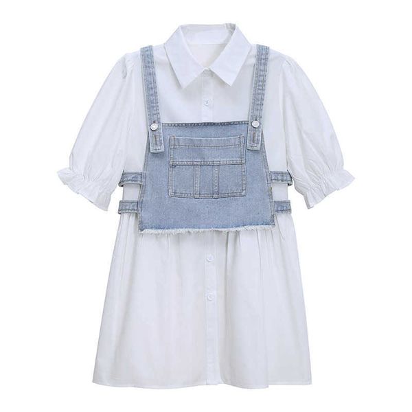 fashion office lady women sets turn-down-collar puff sleeve dresses for women + chic patchwork denim vest summer 210525, White
fashion office lady women sets turn-down-collar puff sleeve dresses for women + chic patchwork denim vest summer 210525, White