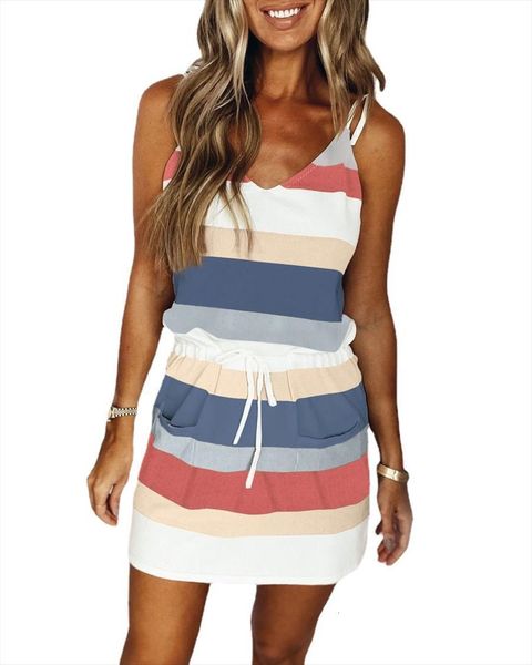 mini fashion stripe drawstring women dresses summer loose sleeveless comfortable casual outfits wear, Black;gray
mini fashion stripe drawstring women dresses summer loose sleeveless comfortable casual outfits wear, Black;gray