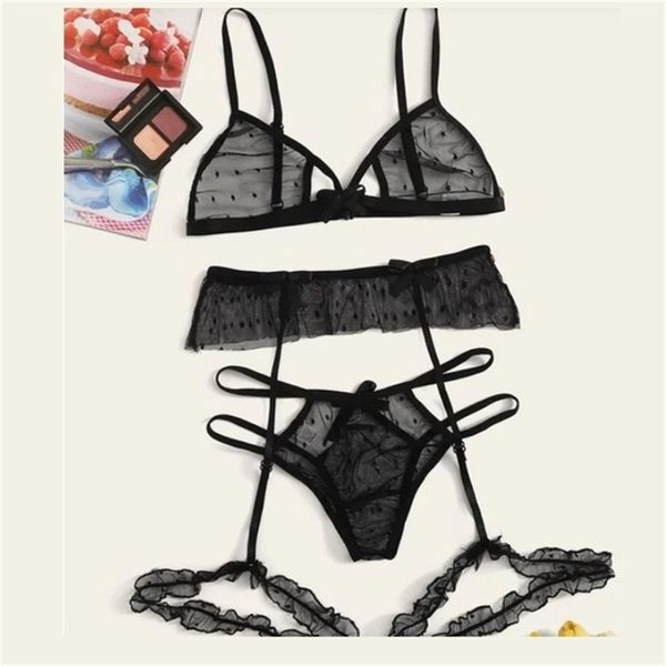 women temptation customized production of lace women black mesh three-point suit underwear 211203, Black;white
women temptation customized production of lace women black mesh three-point suit underwear 211203, Black;white