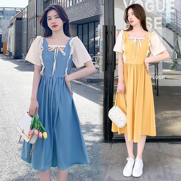 maternity dresses 595# dress summer short sleeves square collar patchwork korean style loose a line pregnant women plus size, White
maternity dresses 595# dress summer short sleeves square collar patchwork korean style loose a line pregnant women plus size, White