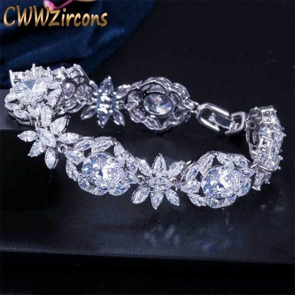 cwwzircons white cubic zirconia luxury flower leaf big wedding bridal party charm bracelet bangle for women cb128 211124, Black
cwwzircons white cubic zirconia luxury flower leaf big wedding bridal party charm bracelet bangle for women cb128 211124, Black