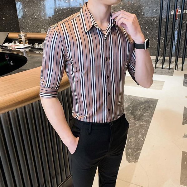 men's casual shirts summer half sleeve men classic striped social dress slim fit clothes chemise homme camisa masculina, White;black
men's casual shirts summer half sleeve men classic striped social dress slim fit clothes chemise homme camisa masculina, White;black