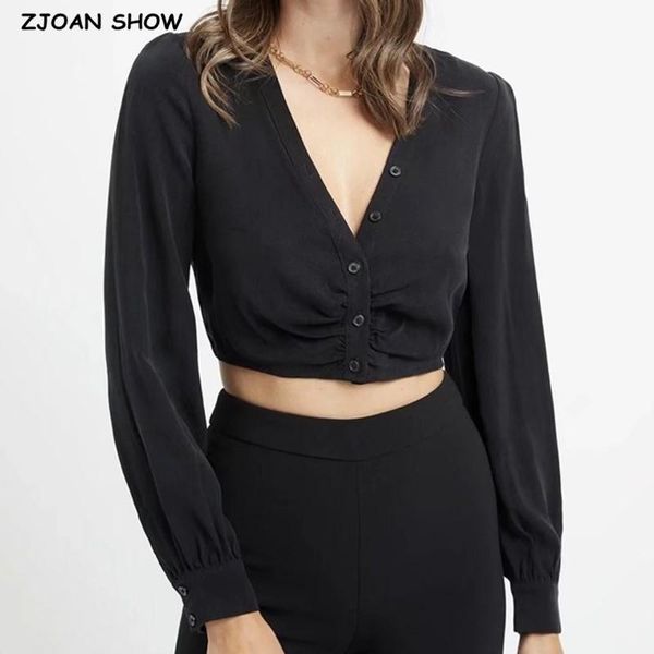 women's knits & tees 2021 retro v neck ruched center buttons long sleeve cropped cardigan vintage woman high waist sweater knitted jump, White
women's knits & tees 2021 retro v neck ruched center buttons long sleeve cropped cardigan vintage woman high waist sweater knitted jump, White