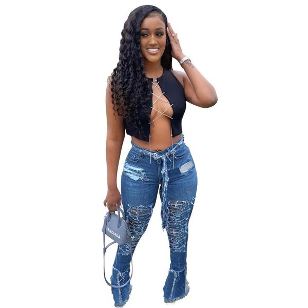 high waist spring jeans pant flare pants trousers streetwear hollow out for women femme outfits women's, Blue
high waist spring jeans pant flare pants trousers streetwear hollow out for women femme outfits women's, Blue