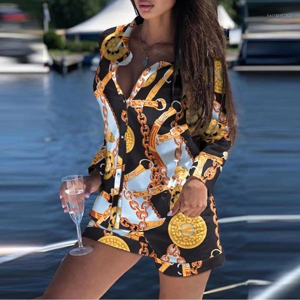 women's tracksuits print long sleeve shirts shorts two pieces suits turn down collar casual straight short sets ladies 2021 antumn, Gray
women's tracksuits print long sleeve shirts shorts two pieces suits turn down collar casual straight short sets ladies 2021 antumn, Gray