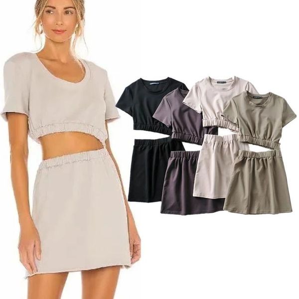 women's tracksuits european and american style elastic waist hollow short sleeve small round neck stitching dress dltz231 in spring 202, Gray
women's tracksuits european and american style elastic waist hollow short sleeve small round neck stitching dress dltz231 in spring 202, Gray