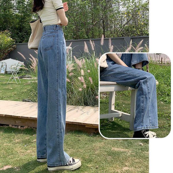 waist wide high leg pants jeans women's summer thin 2021 slim loose pants floor straight, Blue
waist wide high leg pants jeans women's summer thin 2021 slim loose pants floor straight, Blue