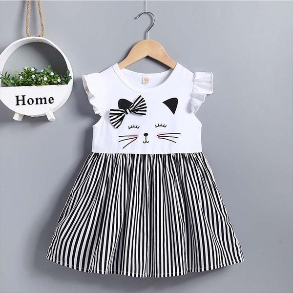 toddler kid baby girl dresses sleeveless cat printed striped princess white black clothes summer newborn infant, Red;yellow
toddler kid baby girl dresses sleeveless cat printed striped princess white black clothes summer newborn infant, Red;yellow