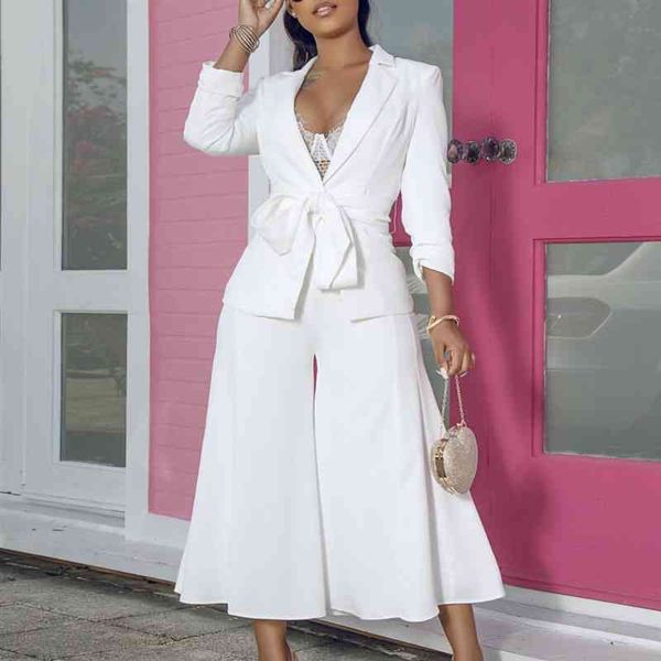 office lady blazer with pantskirts suit set elegant 2 piece sets sashes women jackets trousers wide leg culottes modest fashion 210416, White
office lady blazer with pantskirts suit set elegant 2 piece sets sashes women jackets trousers wide leg culottes modest fashion 210416, White