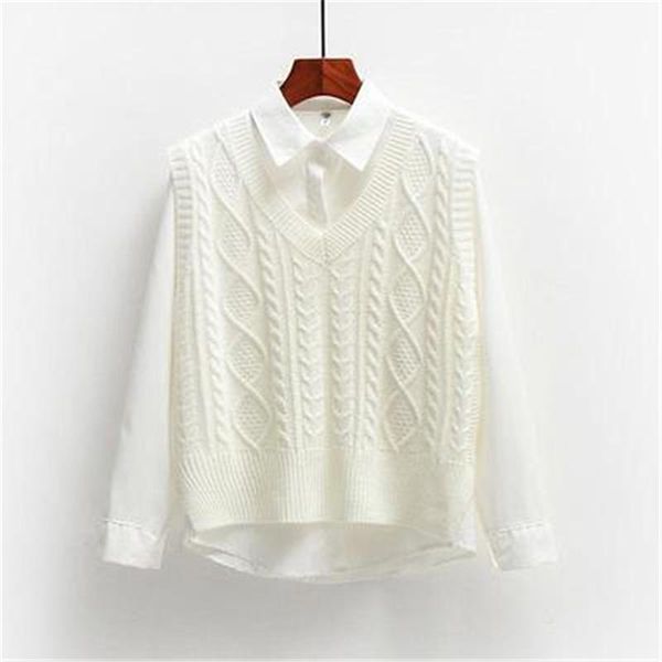 women's vests vest women solid short loose trendy korean style sleeveless knitted v-neck all-match female coats simple leisure outwear, Black;white
women's vests vest women solid short loose trendy korean style sleeveless knitted v-neck all-match female coats simple leisure outwear, Black;white