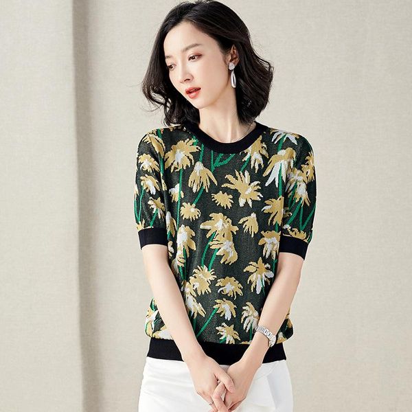 women's t-shirt soft cotton women t shirts casual for female elastic 2021 summer floral printing short sleeve ladies tshirt, White
women's t-shirt soft cotton women t shirts casual for female elastic 2021 summer floral printing short sleeve ladies tshirt, White