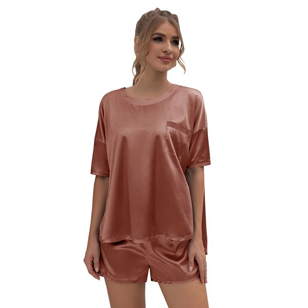 women's clothing solid color loose women's t-shirt round neck short-sleeved women's home service two-piece suit, White
women's clothing solid color loose women's t-shirt round neck short-sleeved women's home service two-piece suit, White