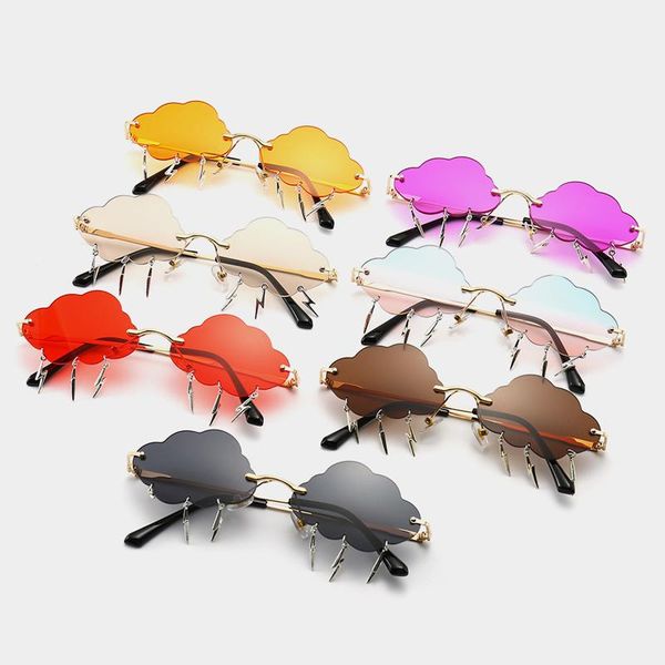 rimless sunglasses women's personality funny party flash steampunk trendy clouds decoration glasses, White;black
rimless sunglasses women's personality funny party flash steampunk trendy clouds decoration glasses, White;black
