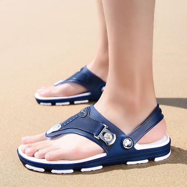 sandals slippers men's summer flip flops non-slip wear fashion porous beach shoes, Black
sandals slippers men's summer flip flops non-slip wear fashion porous beach shoes, Black