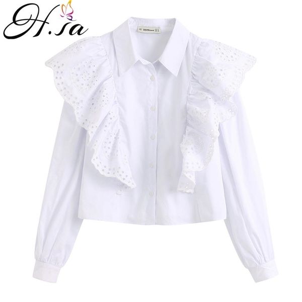 summer blouses white ruffules blusa and long sleeve hollow out loose turn down collar casual blusas 210430
summer blouses white ruffules blusa and long sleeve hollow out loose turn down collar casual blusas 210430
